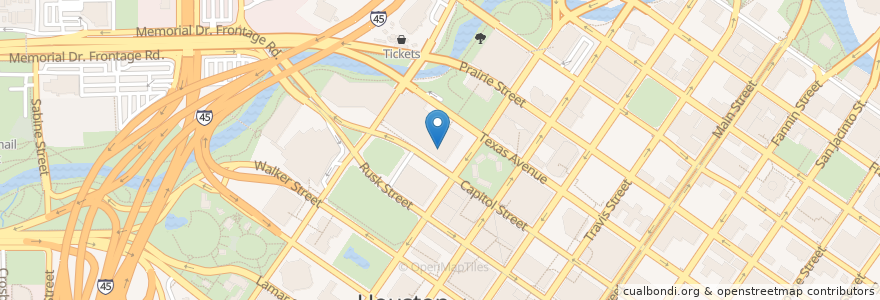 Mapa de ubicacion de AMC Houston 8 en Amerika Syarikat, Texas, Houston, Harris County.
