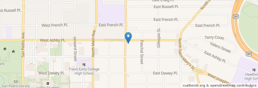 Mapa de ubicacion de Cobalt Club en 美利坚合众国/美利堅合眾國, 得克萨斯州 / 德克薩斯州 / 德薩斯州, Bexar County, San Antonio.