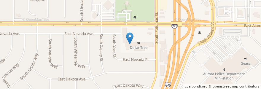 Mapa de ubicacion de Cinema Grill en Amerika Syarikat, Colorado, Arapahoe County, Aurora.