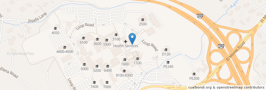 Mapa de ubicacion de Cafeteria en الولايات المتّحدة الأمريكيّة, كاليفورنيا, مقاطعة سانتا كلارا, Los Altos Hills.