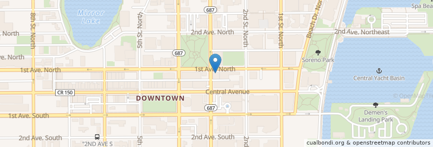 Mapa de ubicacion de Sushi Inc. en Vereinigte Staaten Von Amerika, Florida, Pinellas County, St. Petersburg.