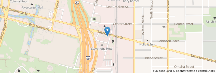 Mapa de ubicacion de Ruth's Chris Steakhouse en Amerika Syarikat, Texas, Bexar County, San Antonio.