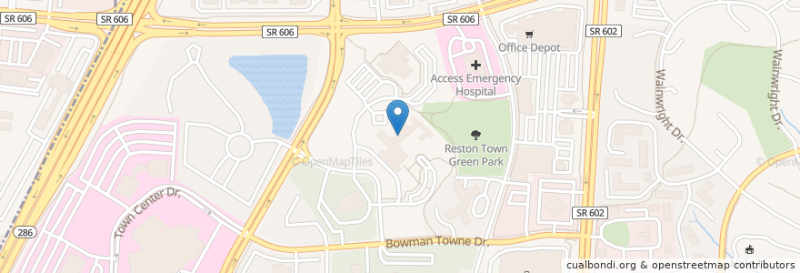 Mapa de ubicacion de Inova Cameron Glen Assisted Living Facility en アメリカ合衆国, バージニア州, Fairfax County, Reston, Reston.