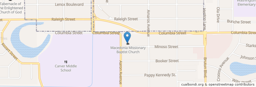 Mapa de ubicacion de Macedonia Missionary Baptist Church en United States, Florida, Orange County, Orlando.