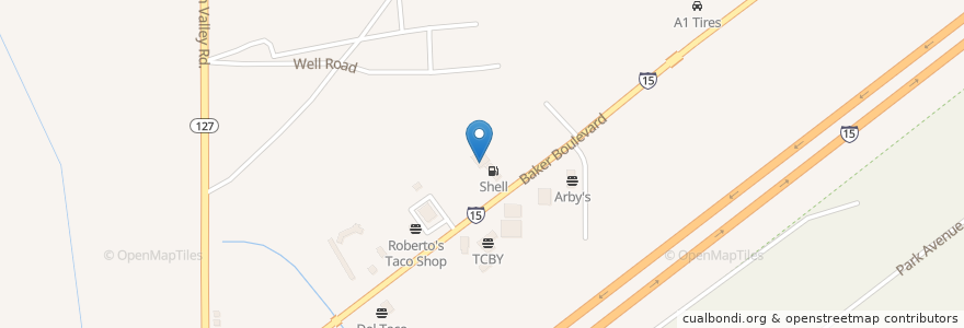 Mapa de ubicacion de Jack in the Box en Amerika Syarikat, California, San Bernardino County.