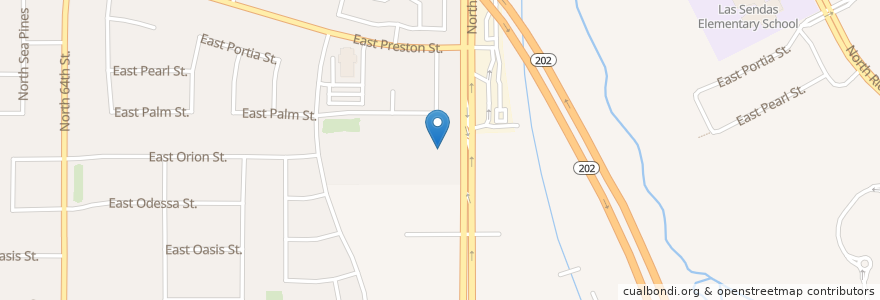 Mapa de ubicacion de Red Mountain Methodist Church en ایالات متحده آمریکا, آریزونا, Maricopa County, Mesa.
