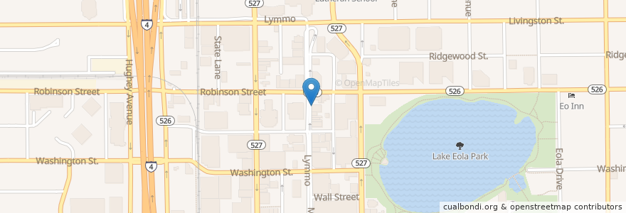 Mapa de ubicacion de Daily News Café en Amerika Syarikat, Florida, Orange County, Orlando.