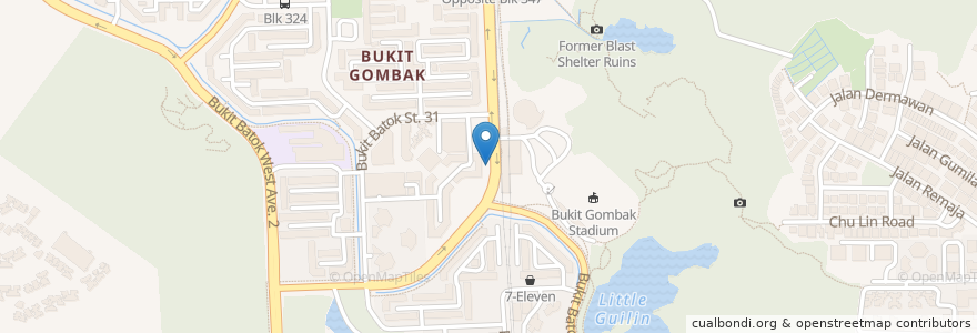 Mapa de ubicacion de Bukit Gombak Station en Singapura, Southwest.