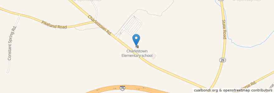 Mapa de ubicacion de Charlestown Elementary school en アメリカ合衆国, ペンシルベニア州, Chester County, Charlestown Township.