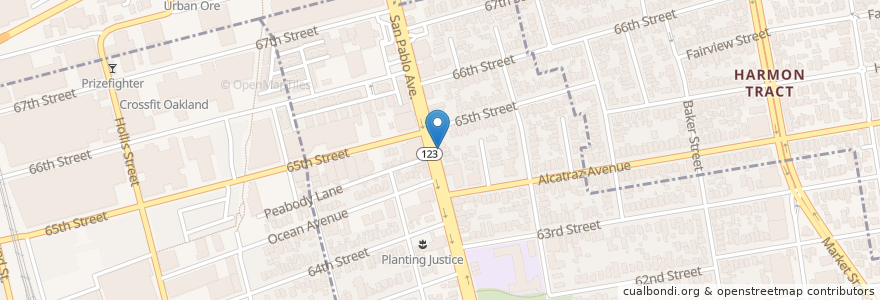 Mapa de ubicacion de USAGain en Verenigde Staten, Californië, Alameda County, Berkeley, Oakland.