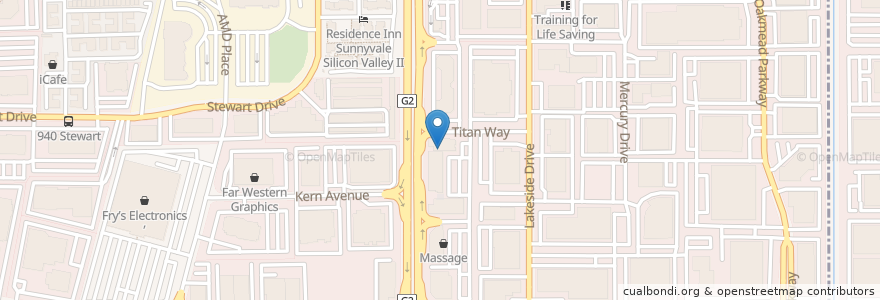 Mapa de ubicacion de Tasty Subs en アメリカ合衆国, カリフォルニア州, Santa Clara County, Sunnyvale.
