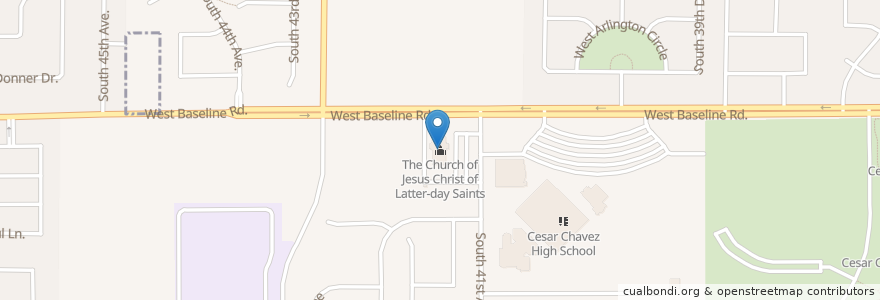 Mapa de ubicacion de The Church of Jesus Christ of Latter-day Saints en United States, Arizona, Maricopa County, Phoenix.