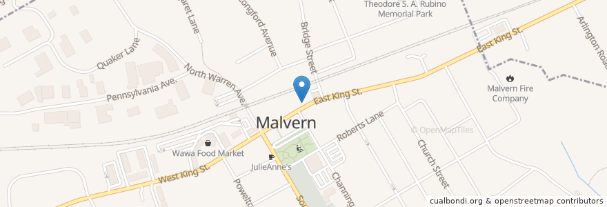 Mapa de ubicacion de The Malvern School Of Music en 미국, 펜실베이니아, Chester County, Malvern.