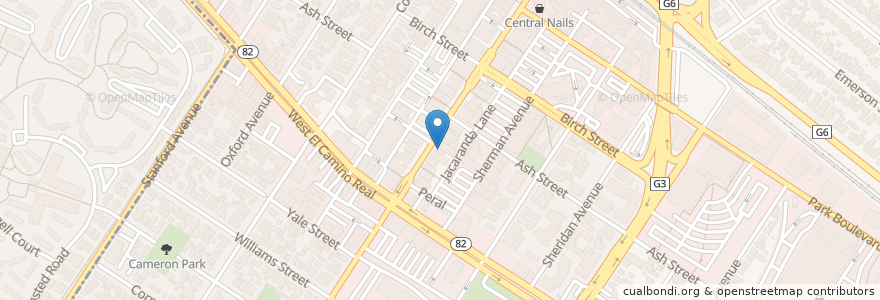 Mapa de ubicacion de Cafe Zombie en ایالات متحده آمریکا, کالیفرنیا, Santa Clara County, پالو آلتو.