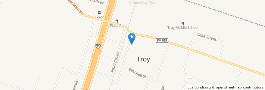 Mapa de ubicacion de Troy Volunteer Fire Department en Amerika Syarikat, Texas, Bell County, Troy.