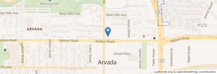 Mapa de ubicacion de Arby's en United States, Colorado, Arvada, Jefferson County.