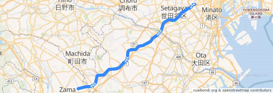 Mapa del recorrido 東京地下鉄の直通運転 - 田園都市線 de la línea  en Japan.