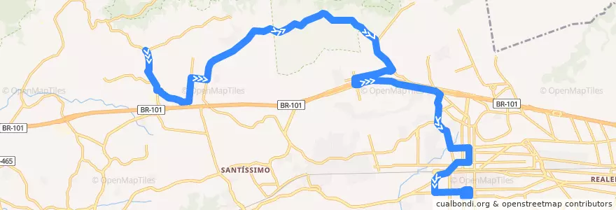Mapa del recorrido Ônibus 812 - Carobinha → Bangu de la línea  en Рио-де-Жанейро.