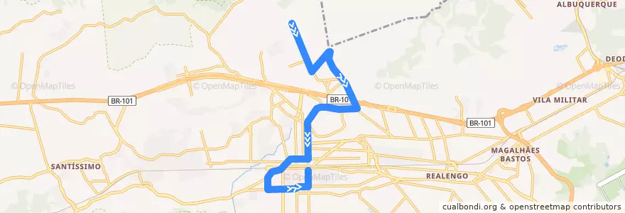 Mapa del recorrido Ônibus 819 - Jardim Bangu → Bangu de la línea  en Rio de Janeiro.
