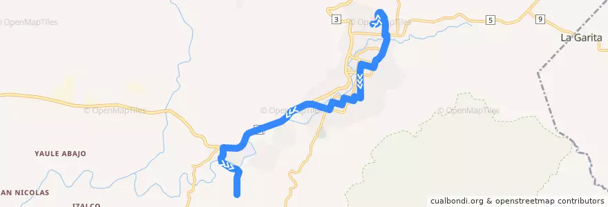 Mapa del recorrido Ruta 3: Hospital Regional -> Solingalpa de la línea  en Matagalpa (Municipio).