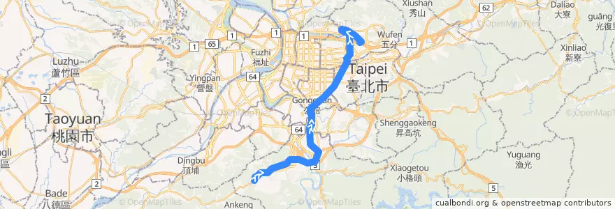 Mapa del recorrido 台北市 內科通勤專車10 錦繡→內湖科技園區 de la línea  en تايبيه الجديدة.