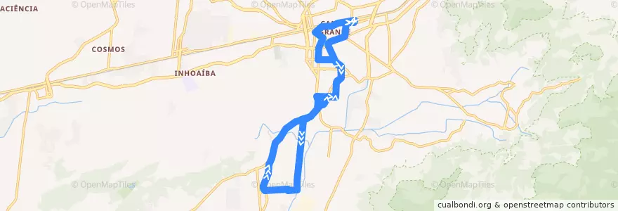 Mapa del recorrido Ônibus 834 - Campo Grande → Alhambra de la línea  en Рио-де-Жанейро.