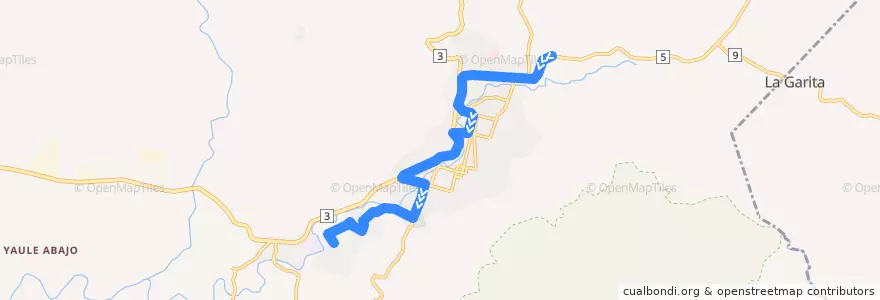 Mapa del recorrido Ruta 1: Las Marías -> Sor María de la línea  en Matagalpa (Municipio).
