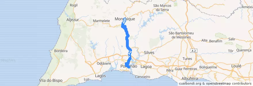 Mapa del recorrido Bus 94: Monchique => Portimão de la línea  en Algarve.