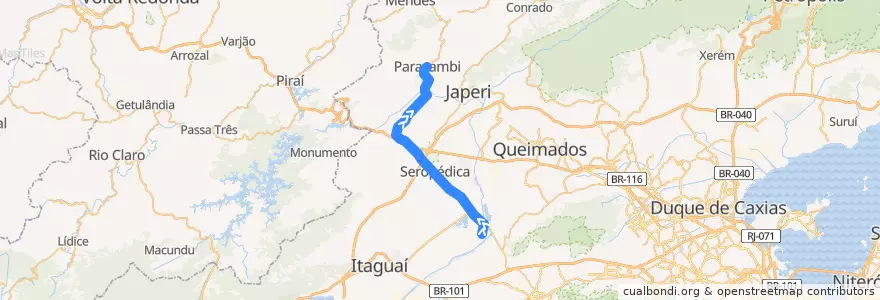Mapa del recorrido Ônibus 437P - Campo Lindo → Paracambi de la línea  en Seropédica.