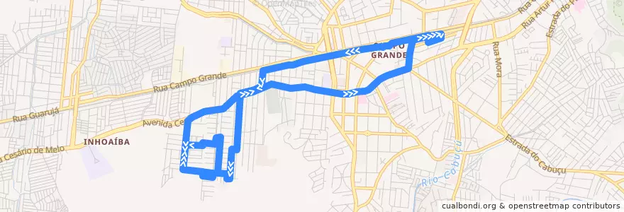 Mapa del recorrido Ônibus 828 - Campo Grande → São Jorge de la línea  en Rio de Janeiro.