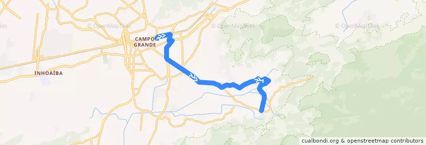 Mapa del recorrido Ônibus 847 - Campo Grande → Rio da Prata de la línea  en Rio de Janeiro.