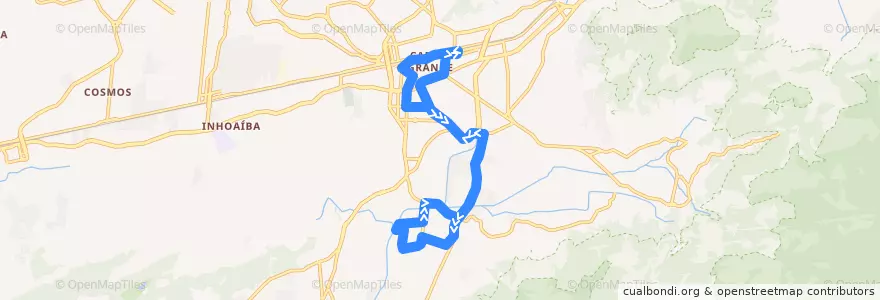 Mapa del recorrido Ônibus SV 843 - Campo Grande → Boa Esperança de la línea  en ريو دي جانيرو.