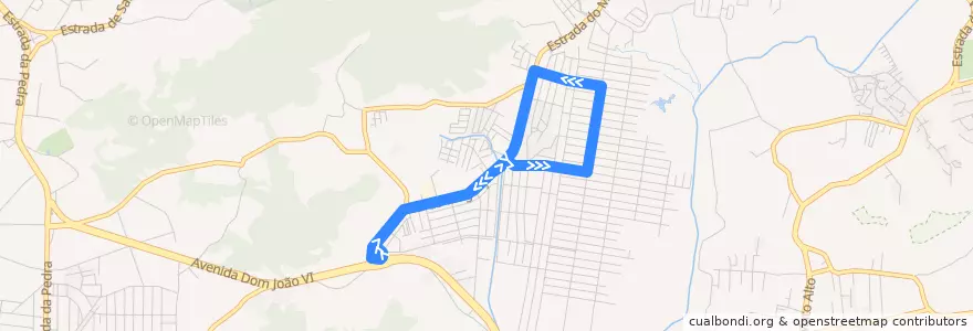 Mapa del recorrido Ônibus SP 838 - Jardim Maravilha → Magarça de la línea  en Rio de Janeiro.