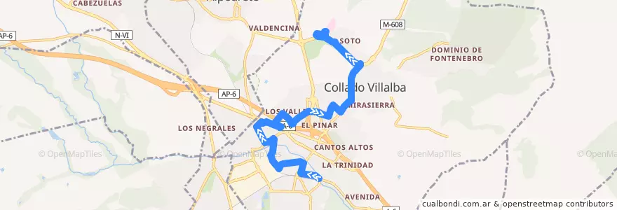 Mapa del recorrido Bus Lanzadera 20: FFCC-EL Gorronal-Hospital de la línea  en Collado Villalba.