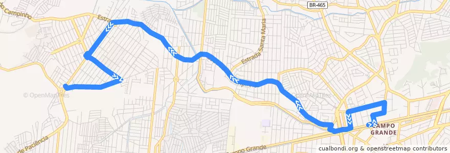Mapa del recorrido Ônibus 869 - Campo Grande → Santa Margarida de la línea  en 里约热内卢.