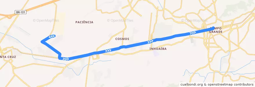 Mapa del recorrido Ônibus 868 - Urucânia → Campo Grande de la línea  en Rio de Janeiro.