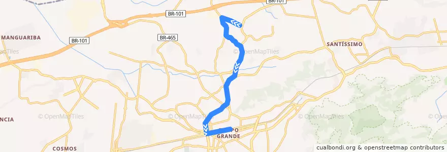 Mapa del recorrido Ônibus SP 850 - São Geraldo → Campo Grande de la línea  en Рио-де-Жанейро.