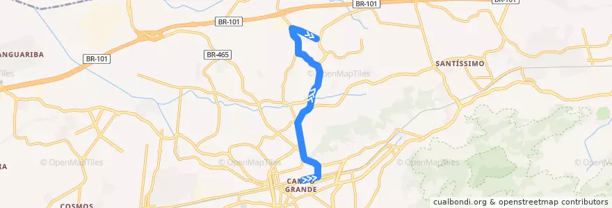 Mapa del recorrido Ônibus SP 850 - Campo Grande → São Geraldo de la línea  en Rio de Janeiro.