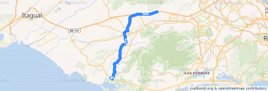 Mapa del recorrido Ônibus SV 853 - Mato Alto → Vila Kennedy de la línea  en 里约热内卢.