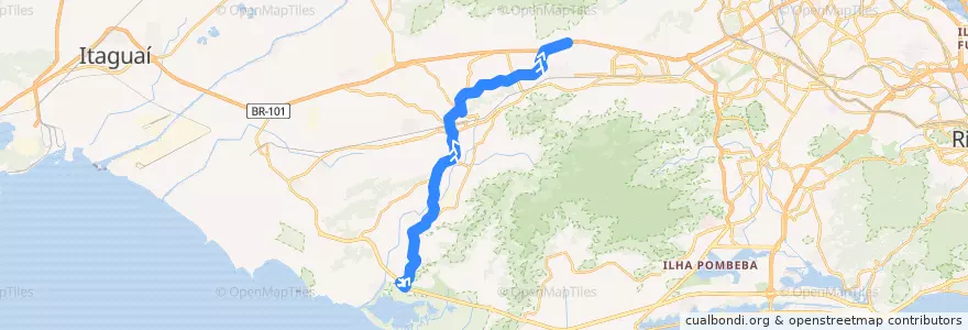 Mapa del recorrido Ônibus 853 - Mato Alto → Vila Kennedy de la línea  en 리우데자네이루.