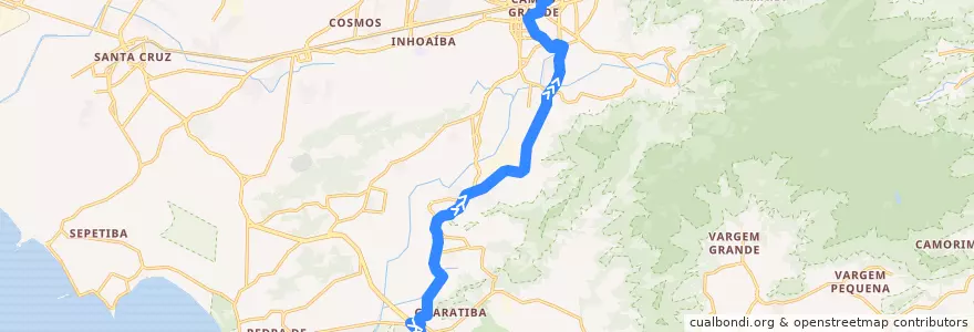 Mapa del recorrido Ônibus SPA 854 - Mato Alto → Campo Grande de la línea  en Rio de Janeiro.