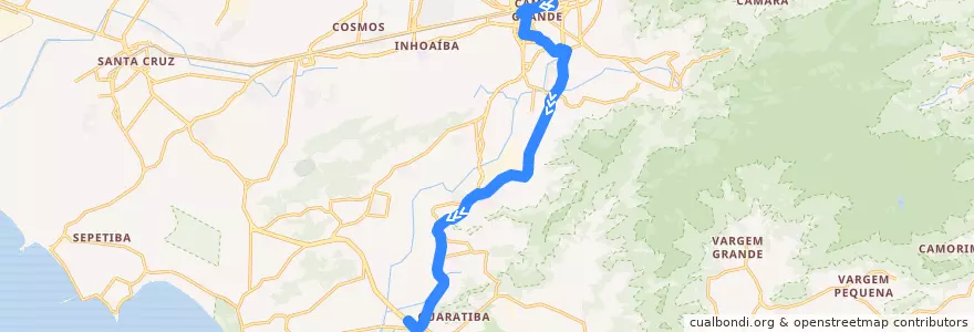 Mapa del recorrido Ônibus SPA 854 - Campo Grande → Mato Alto de la línea  en Rio de Janeiro.