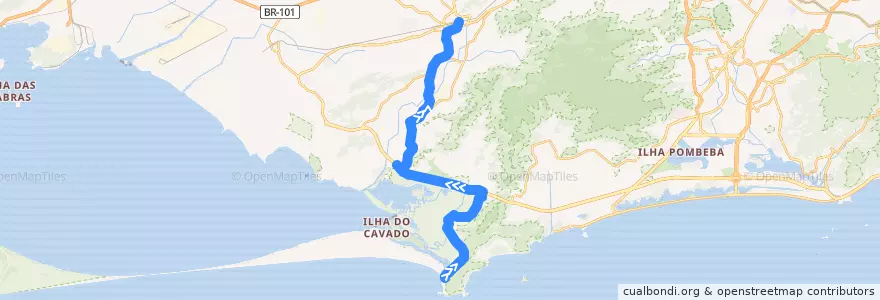 Mapa del recorrido Ônibus SE 867 - Barra de Guaratiba → Campo Grande de la línea  en Рио-де-Жанейро.
