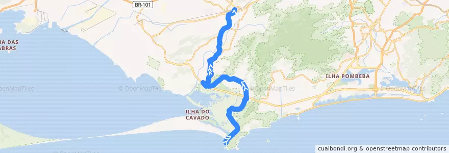 Mapa del recorrido Ônibus 867 - Barra de Guaratiba → Campo Grande de la línea  en 里约热内卢.