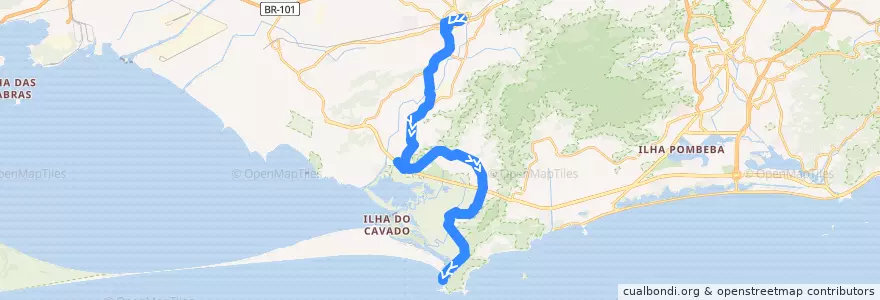 Mapa del recorrido Ônibus 867 - Campo Grande → Barra de Guaratiba de la línea  en Rio de Janeiro.
