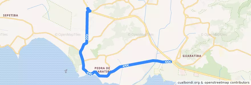 Mapa del recorrido Ônibus 896 - Mato Alto → Pingo d'Água de la línea  en Rio de Janeiro.
