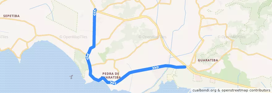 Mapa del recorrido Ônibus 896 - Pingo d'Água → Mato Alto de la línea  en Rio de Janeiro.