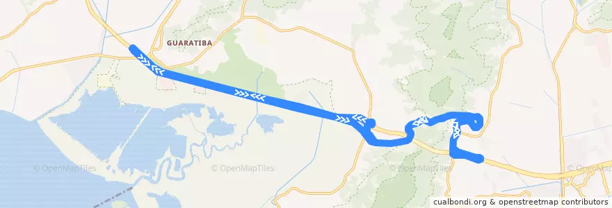 Mapa del recorrido Ônibus 874 - Mato Alto → Pontal de la línea  en Rio de Janeiro.