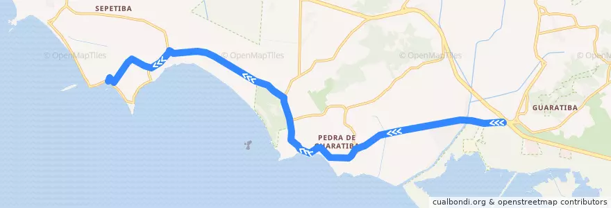 Mapa del recorrido Ônibus 891 - Mato Alto → Sepetiba de la línea  en Rio de Janeiro.