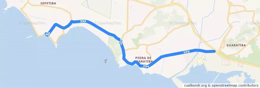 Mapa del recorrido Ônibus 891 - Sepetiba → Mato Alto de la línea  en Rio de Janeiro.